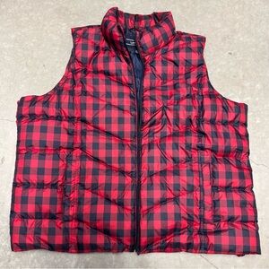 Lands' End Red and Black Checkered Vest